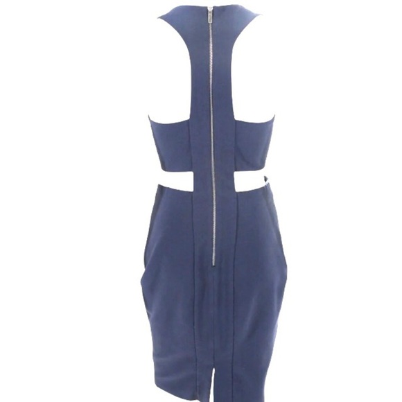 Elizabeth and James Phoenix Dress Size 6 Dusty Blue Cut Out Sides Bodycon - Picture 3 of 10